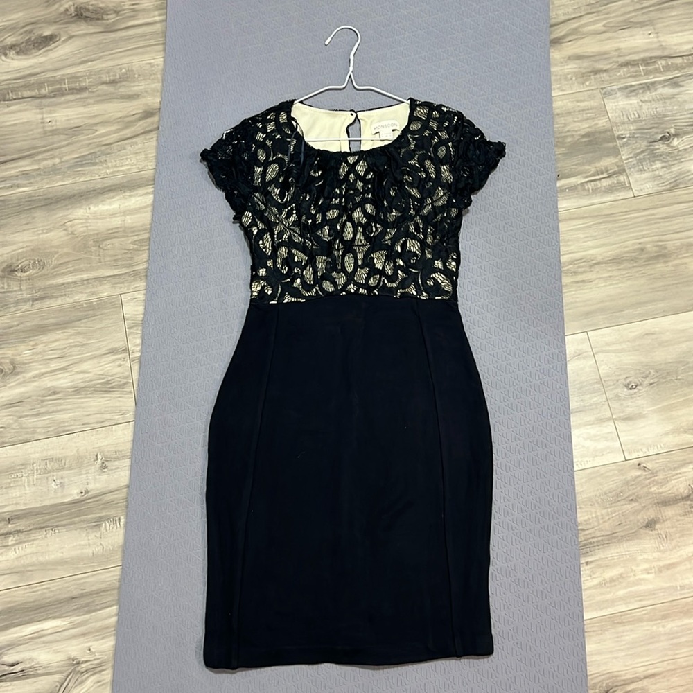 Monsoon | Navy and Cream Lace Midi Dress